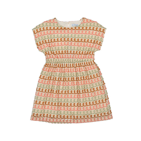 Meisjes Knitted dress                 van Mayoral in de kleur Tangerine  in maat 128.
