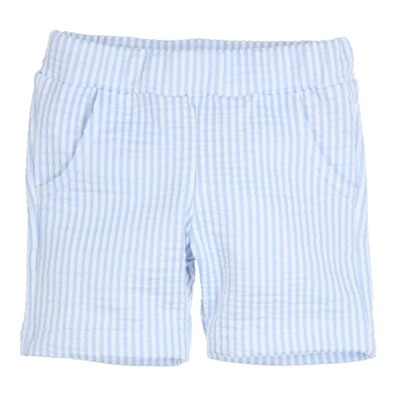 Jongens Shorts Milo van Gymp in de kleur Light Blue - White in maat 86.