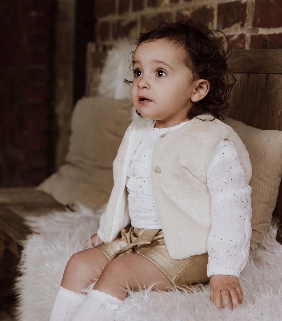 Meisjes Shorts Mylo van Gymp in de kleur Gold in maat 86.