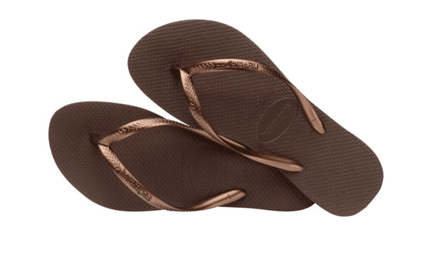 Havaianas Slipper SLIM DARK BROWN/METAL ACOUSED