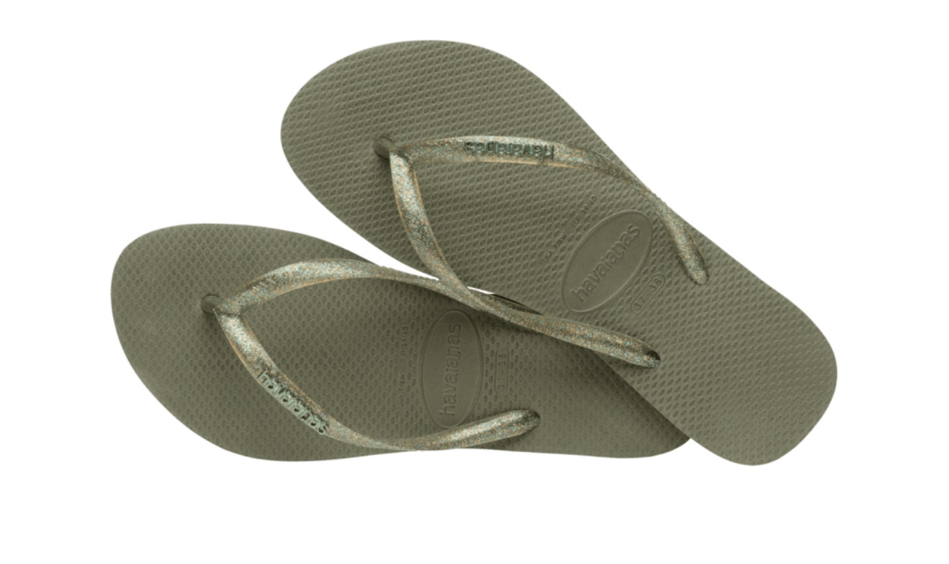 Havaianas Slipper SLIM LOGO METALLIC GREEN