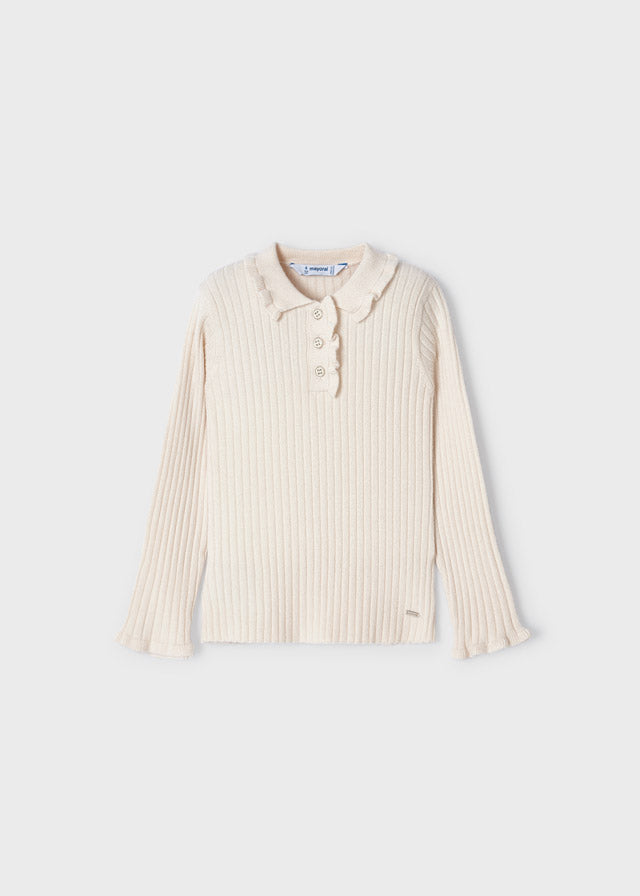 Mayoral L/s ribbed knit polo