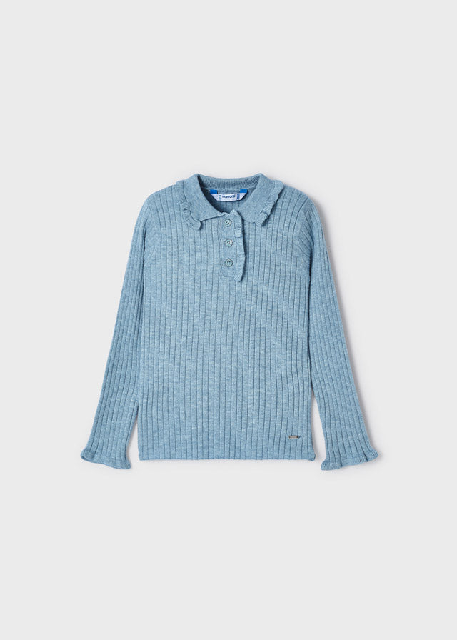 Mayoral L/s ribbed knit polo