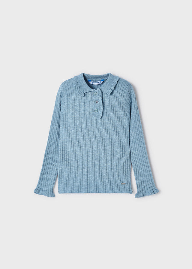 Mayoral L/s ribbed knit polo