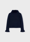 Mayoral Faux fur collar cardigan