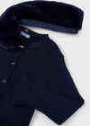 Mayoral Faux fur collar cardigan