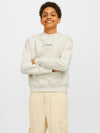 Jongens JORBROOKLYN GRAPHIC SWEAT CREW NEC JNR van Jack & Jones Junior in de kleur Antique White VOLUME in maat 176.