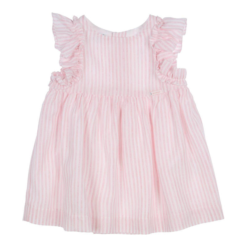 Meisjes Pinafore Frida van Gymp in de kleur Old Rose - Off White in maat 86.
