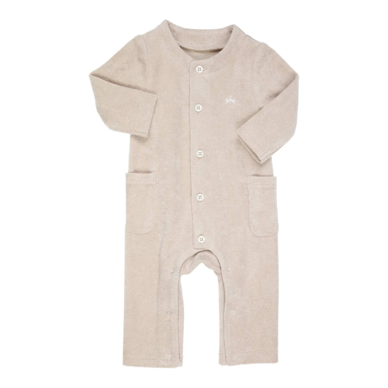 Jongens Creepersuit Ido van  in de kleur Beige in maat 68.