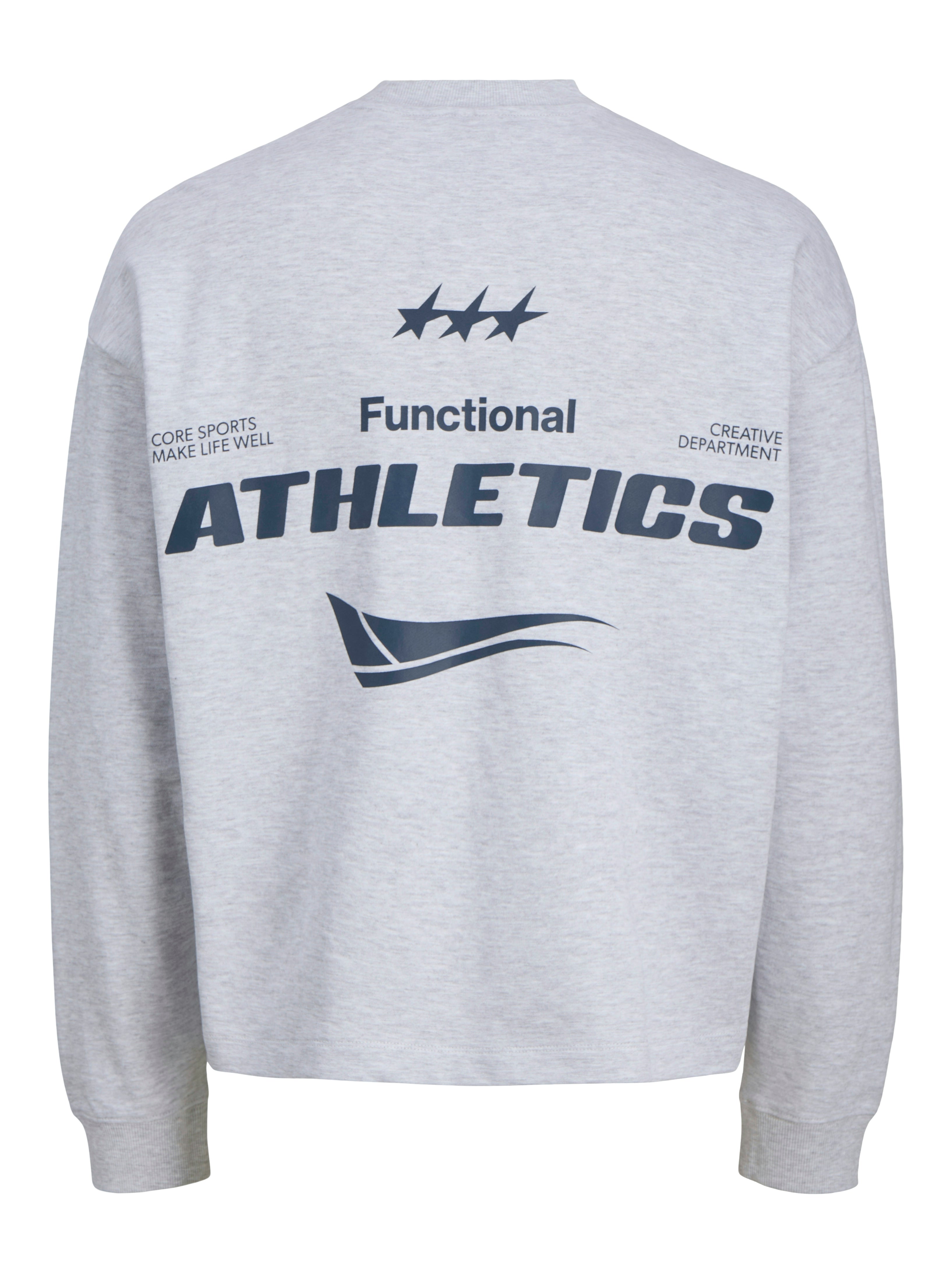 Jongens JCOSIGNAL SWEAT CREW NECK JNR van Jack & Jones Junior in de kleur White Melange in maat 176.