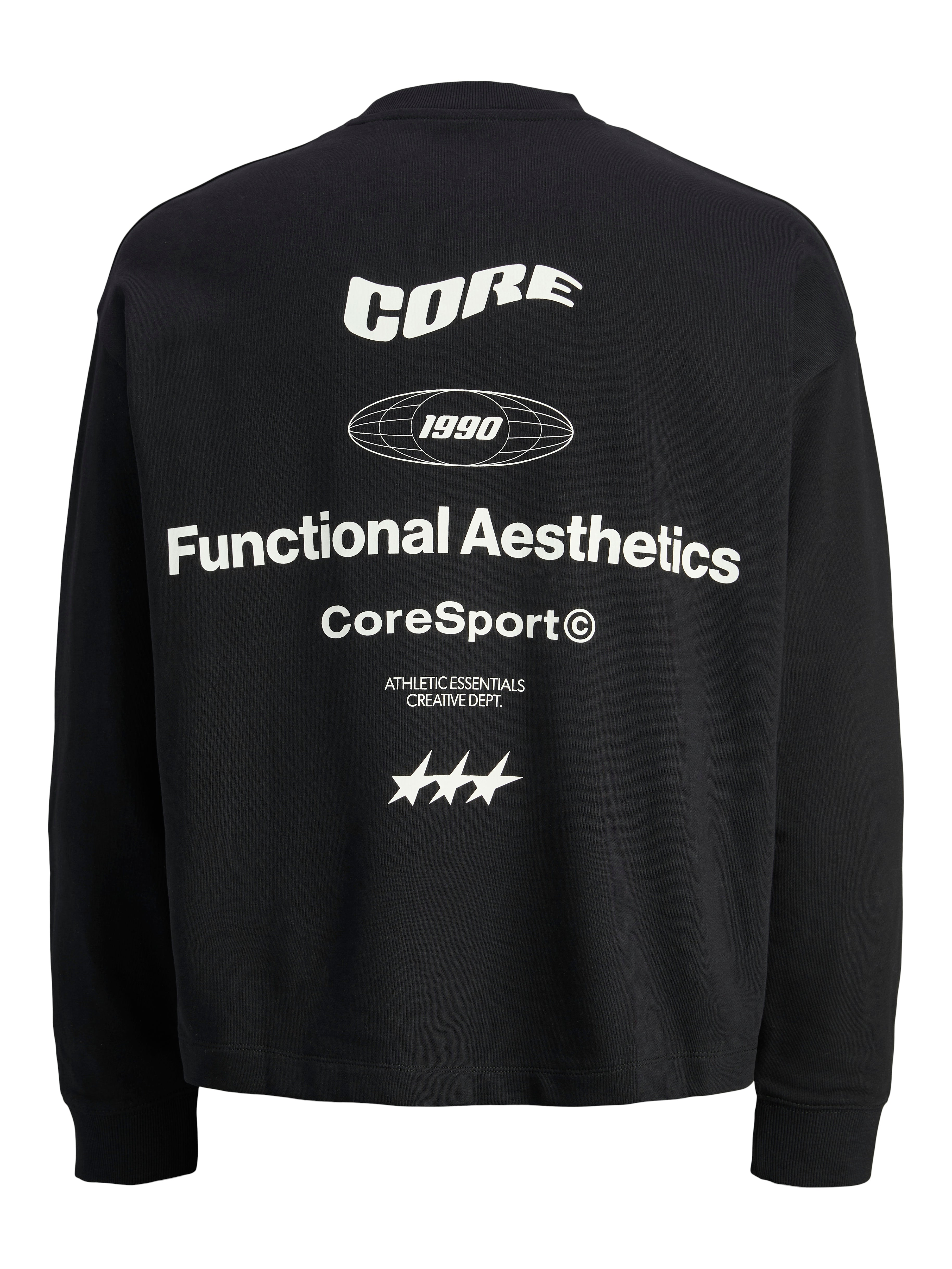 Jongens JCOSIGNAL SWEAT CREW NECK JNR van Jack & Jones Junior in de kleur Black in maat 176.