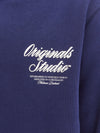 Jongens JORNORREBRO TYPO BACK SWEAT HOOD SN JNR van Jack & Jones Junior in de kleur Ocean Cavern in maat 176.