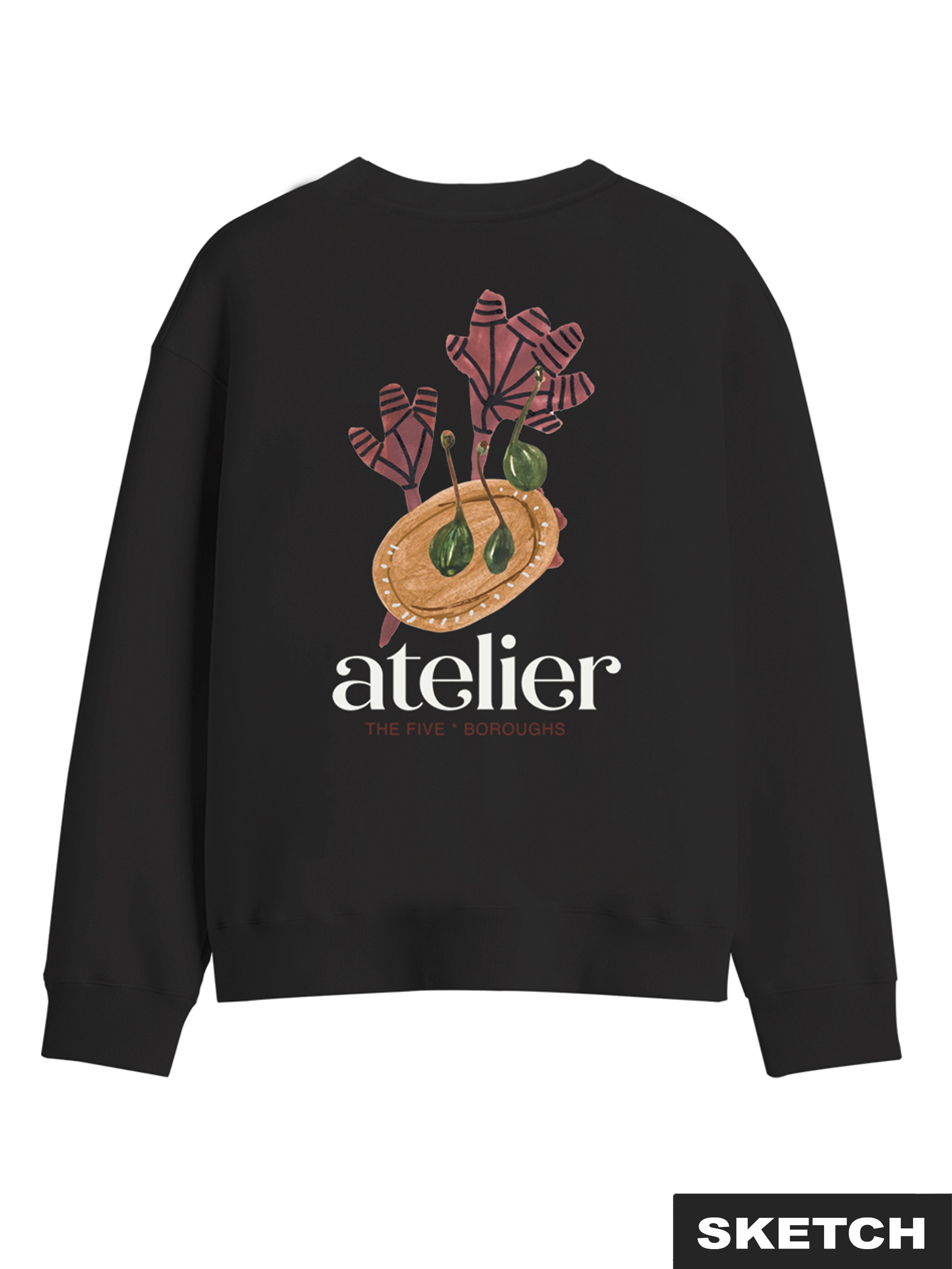 Jongens JORBROOKLYN GRAPHIC SWEAT CREW NEC JNR van Jack & Jones Junior in de kleur Black VOLUME  in maat 176.