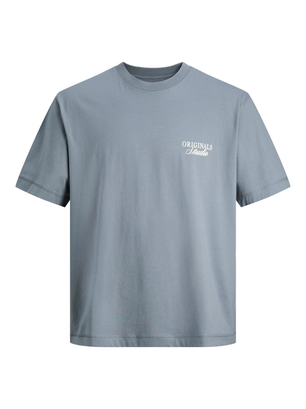 Jongens JORNORREBRO TYPO TEE SS CREW NECK SN JNR van Jack & Jones Junior in de kleur Tradewinds  in maat 176.