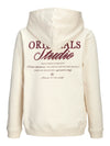 Jongens JORNORREBRO TYPO BACK SWEAT HOOD SN JNR van Jack & Jones Junior in de kleur Antique White  in maat 176.