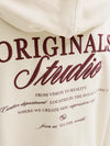 Jongens JORNORREBRO TYPO BACK SWEAT HOOD SN JNR van Jack & Jones Junior in de kleur Antique White  in maat 176.
