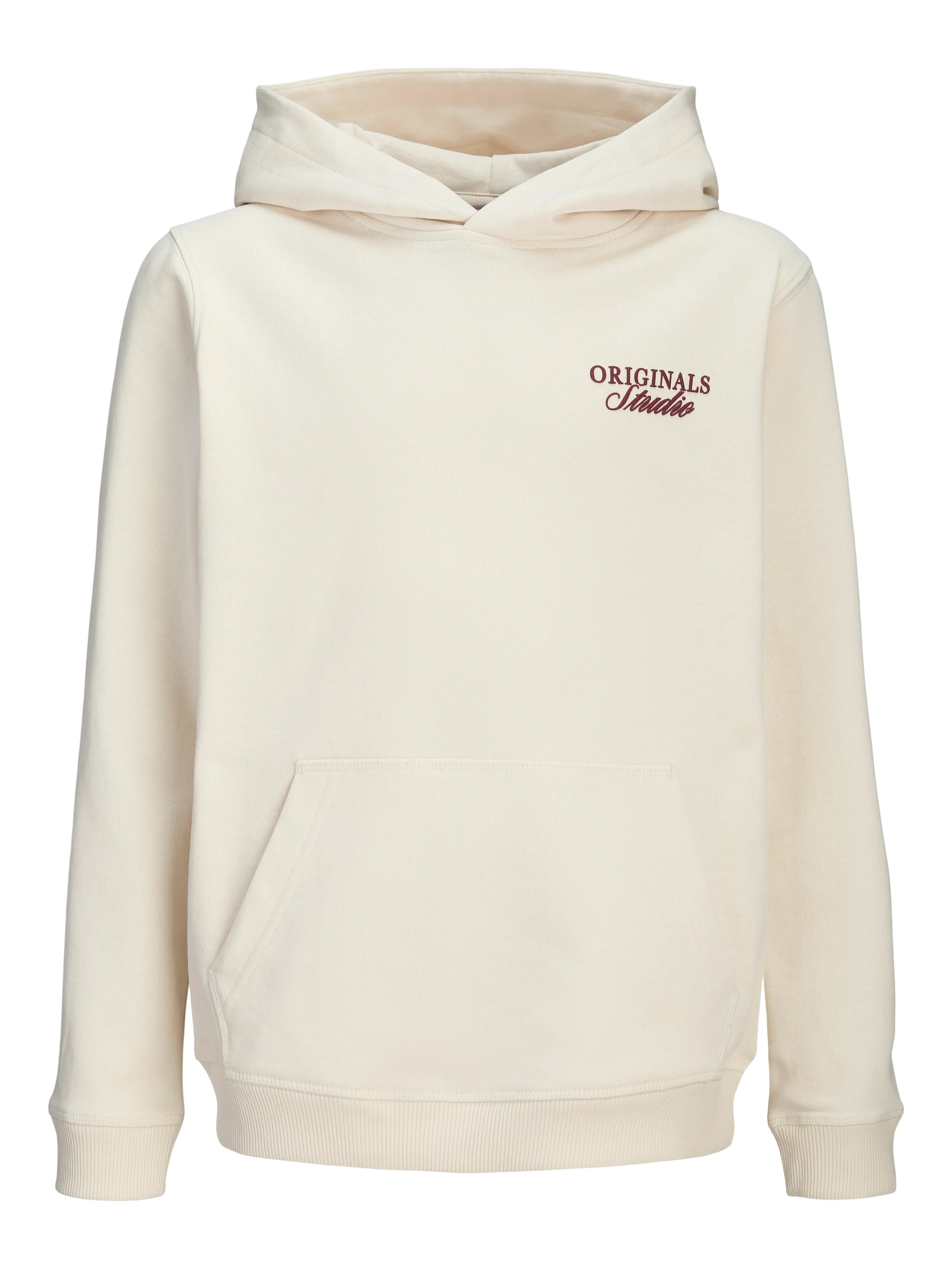 Jongens JORNORREBRO TYPO BACK SWEAT HOOD SN JNR van Jack & Jones Junior in de kleur Antique White  in maat 176.