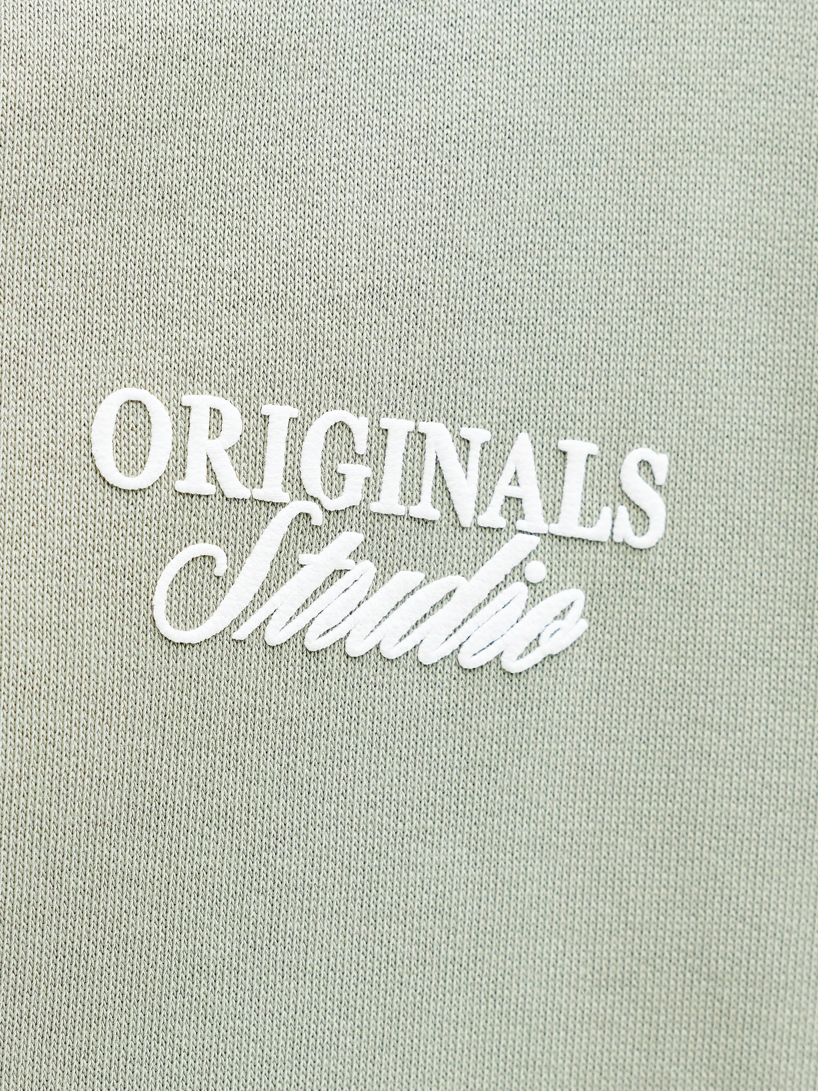 Jongens JORNORREBRO TYPO BACK SWEAT HOOD SN JNR van Jack & Jones Junior in de kleur Seagrass in maat 176.