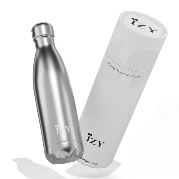 Izy Thermosfles - Zilver - 500 ml TO -Go -geïsoleerde waterflessen