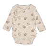 s Wikkelromper AOP rib - Cute Cookie van Feetje in de kleur Offwhite melange in maat 62.