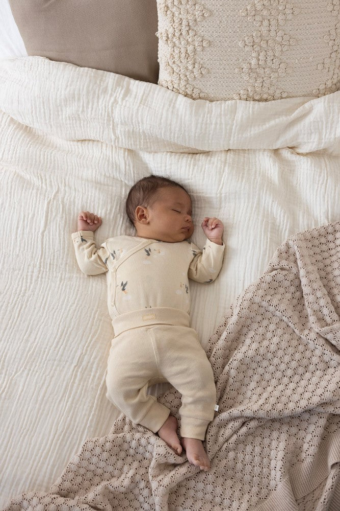 s Broek rib - Special Delivery van Feetje in de kleur Creme in maat 62.