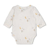 Unisexs Wikkelromper AOP - Over the Moon for You van Feetje in de kleur Offwhite in maat 62.