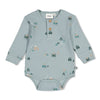 Jongens Romper rib AOP - Beep Beep van Feetje in de kleur Mint in maat 86.
