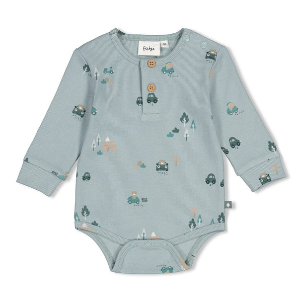 Feetje Romper rib AOP - Beep Beep