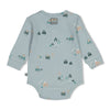 Jongens Romper rib AOP - Beep Beep van Feetje in de kleur Mint in maat 86.