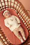 Meisjes Sokken - Forest Garden van Feetje in de kleur Offwhite melange in maat 56-62.