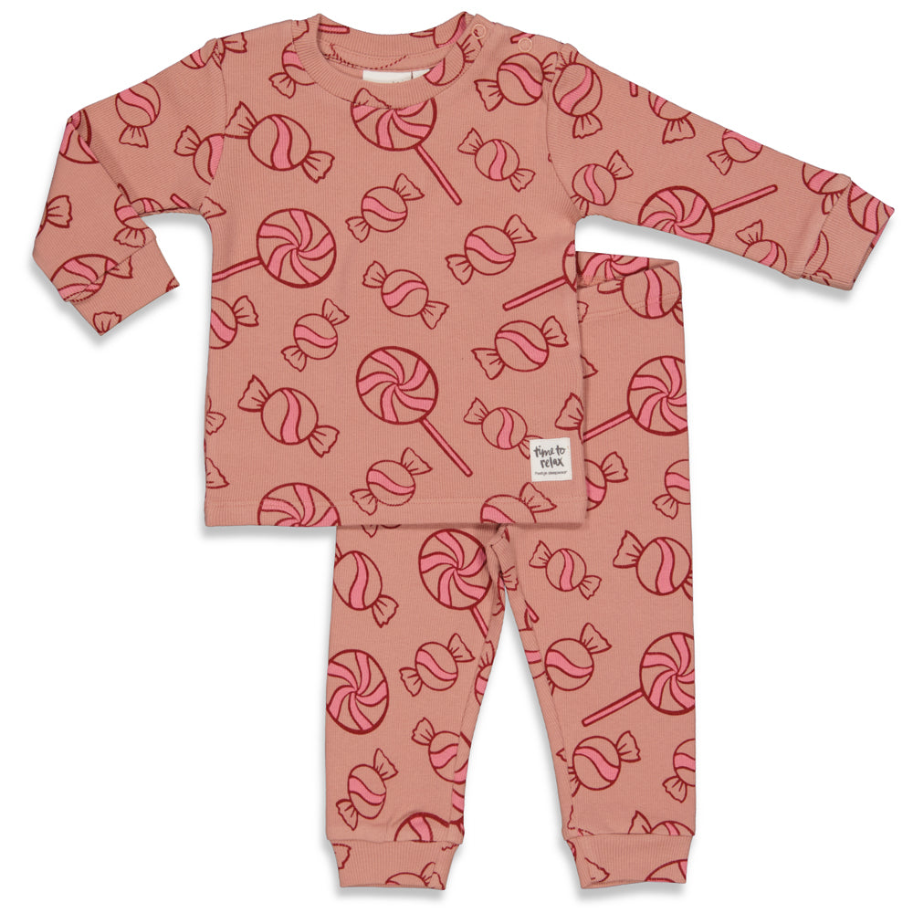 Meisjes Coco Candy - Premium Sleepwear by Feetje van Feetje in de kleur Terra Pink in maat 122.