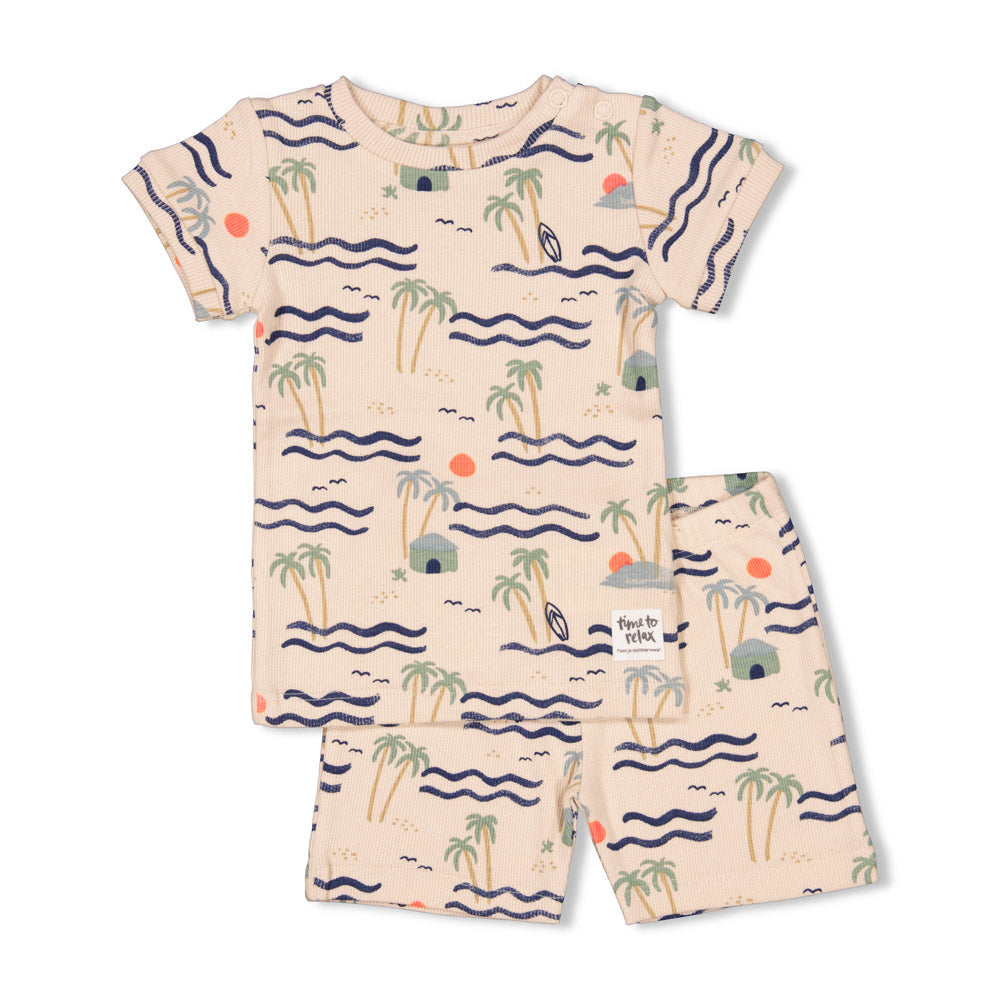 Jongens Pete Palm - Premium Summerwear by FEETJE van Feetje in de kleur Zand in maat 86.