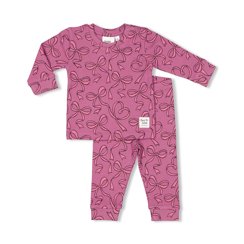 Meisjes Bibi Bow - Premium Sleepwear by Feetje van Feetje in de kleur Lila in maat 86.