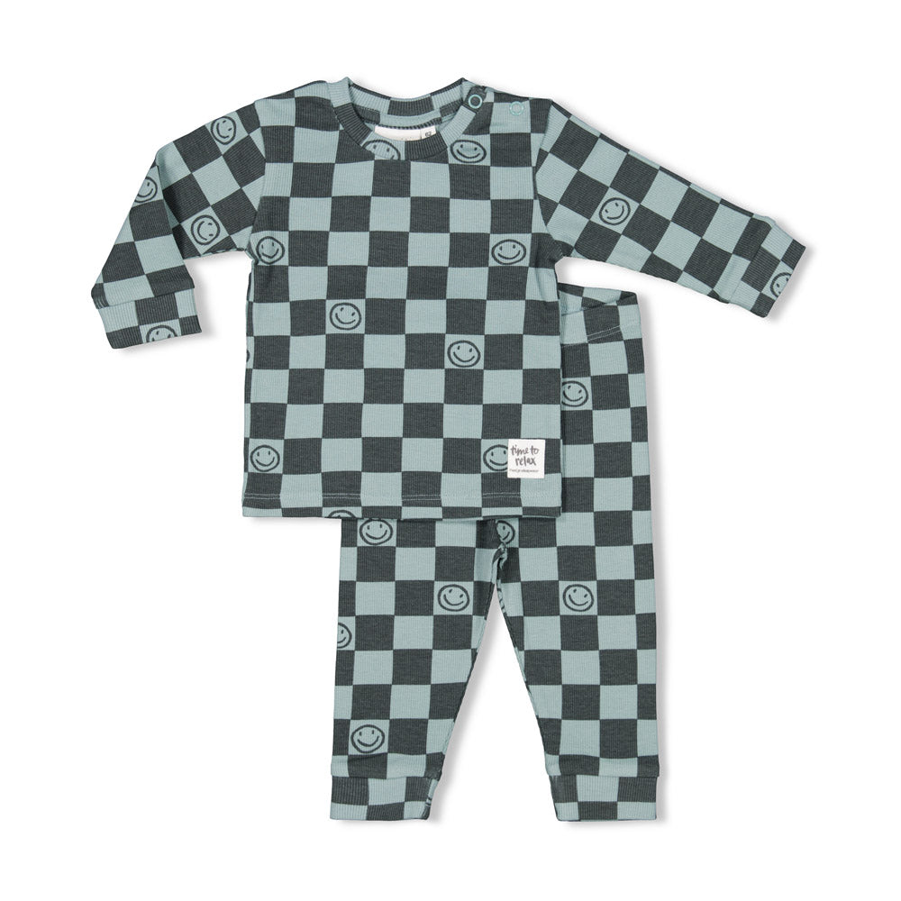 Jongens Chester Check - Premium Sleepwear by Feetje van Feetje in de kleur Zeegroen in maat 128.