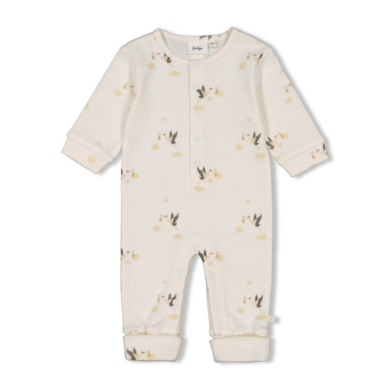 s Pak omslagvoet AOP rib - Special Delivery van Feetje in de kleur Offwhite in maat 62.