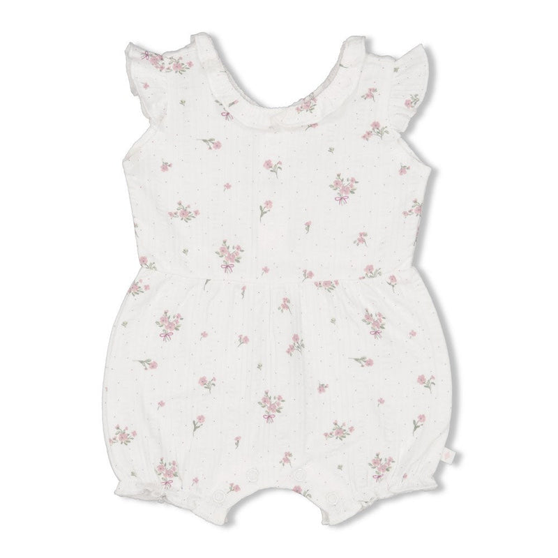 s Playsuit AOP - Blossom van Feetje in de kleur Offwhite in maat 86.