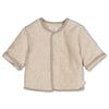Unisexs Omkeerbaar jasje velours rib - The Cuddle Company van Feetje in de kleur Taupe melange in maat 62.