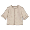 Unisexs Omkeerbaar jasje velours rib - The Cuddle Company van Feetje in de kleur Taupe melange in maat 62.