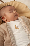 Unisexs Omkeerbaar jasje - Over the Moon for You van Feetje in de kleur Taupe in maat 62.