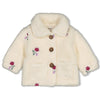 Meisjes Teddy jasje met borduursels - Afternoon Tea van Feetje in de kleur Creme in maat 86.