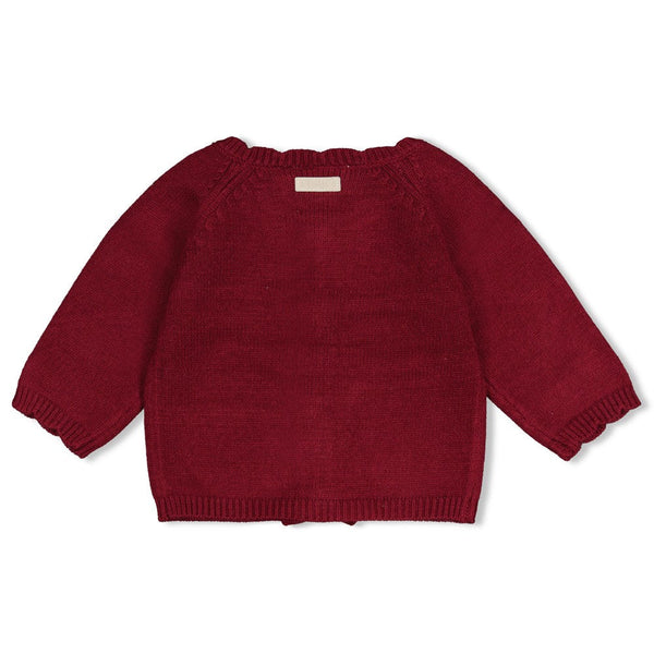 Meisjes Vestje gebreid - My Little Love van Feetje in de kleur Bordeaux in maat 86.