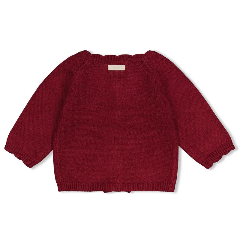 Meisjes Vestje gebreid - My Little Love van Feetje in de kleur Bordeaux in maat 86.