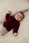 Meisjes Vestje gebreid - My Little Love van Feetje in de kleur Bordeaux in maat 86.