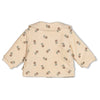 Meisjes Jasje velours rib met borduursels - Lucky Bloombird van Feetje in de kleur Offwhite in maat 92.