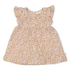s Jurk ruches AOP - Flower Field van Feetje in de kleur Creme in maat 86.