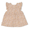 s Jurk ruches AOP - Flower Field van Feetje in de kleur Creme in maat 86.