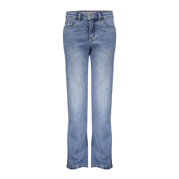 Meisjes Jeans piping van Geisha in de kleur Stonewash denim in maat 176.