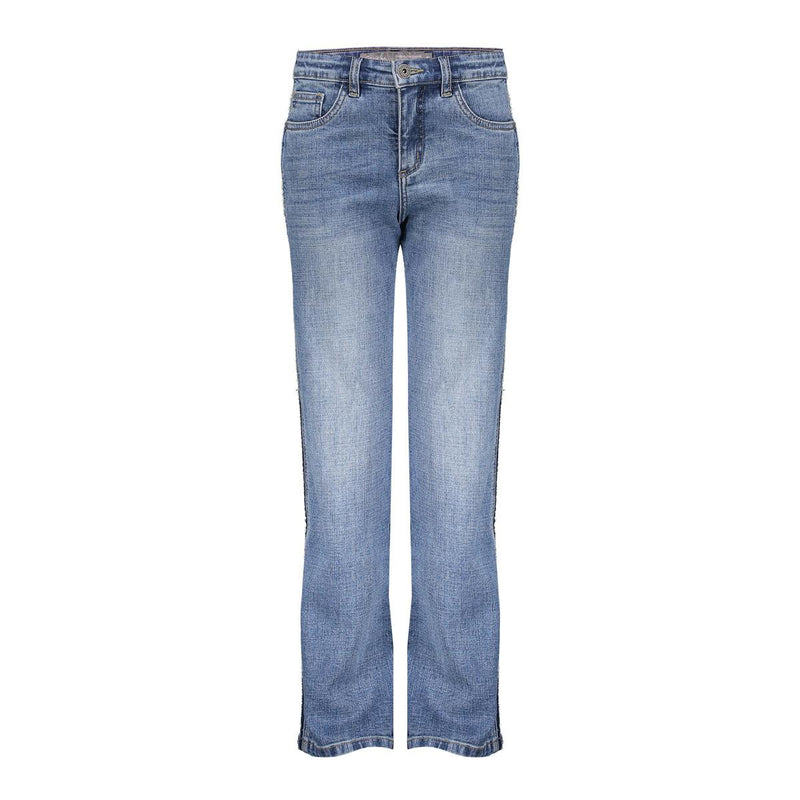 Meisjes Jeans piping van Geisha in de kleur Stonewash denim in maat 176.