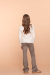 Meisjes Pants jacquard flared van Geisha in de kleur Brown/gold in maat 176.