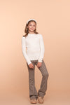 Meisjes Pants jacquard flared van Geisha in de kleur Brown/gold in maat 176.
